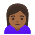 woman frowning, medium-dark skin tone